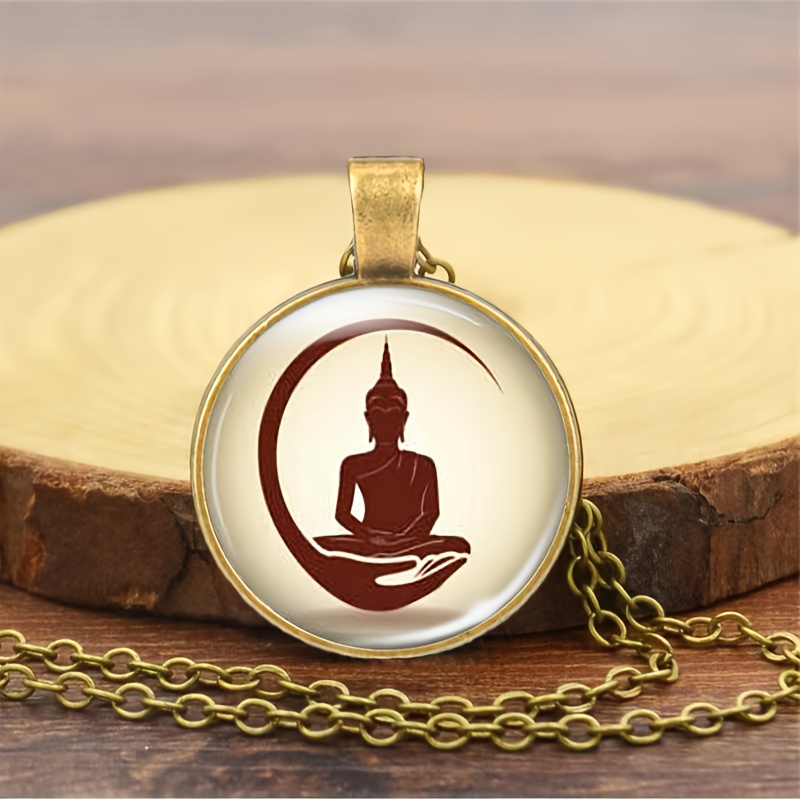 Brown Metal Classic Style Chain Necklace with Buddha Pendant